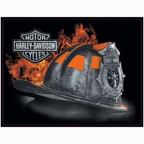 Harley Davidson Fireman Helmet Sign Harley Davidson Harley Firefighter