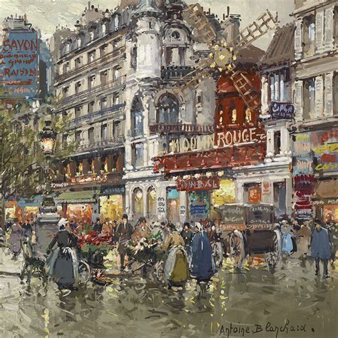 Antoine Blanchard 1910 1988 Le Moulin Rouge A Montmartre Paris
