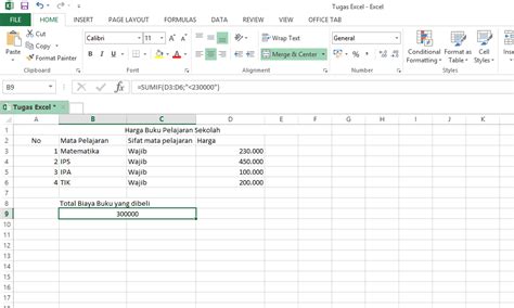 Tutorial Pendek Cara Menggunakan Rumus Sumif Di Excel 2013