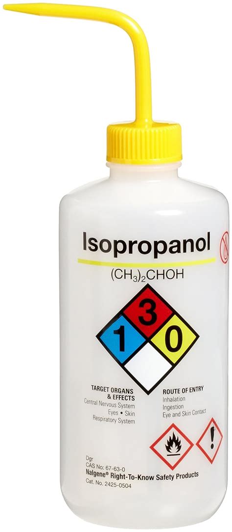 Nalgene 2425 0504 Ldpe Right To Know Isopropanol Safety Wash Bottle