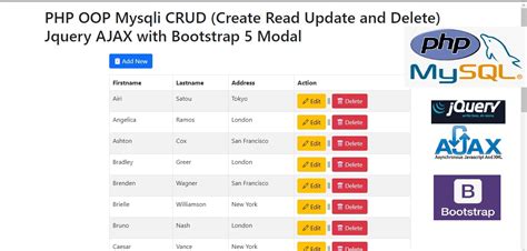 Php Oop Mysqli Crud Create Read Update And Delete Jquery Ajax With