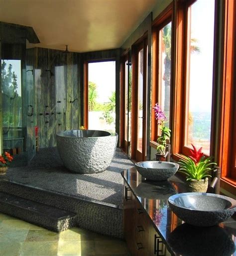 Think of birds singing and gentle breezes rustling the tree leaves. 50 Amazing Tropical Bathroom Décor Ideas - DigsDigs