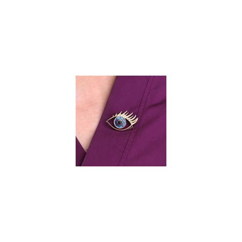 Blue Eye With Lashes Lapel Pin
