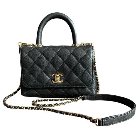 Chanel Coco Handle Mini Bag Black Leather Ref784185 Joli Closet