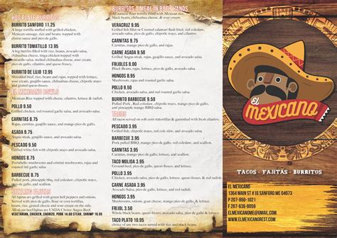 El Mexicano Menu 😀 El Mexicano Sanford