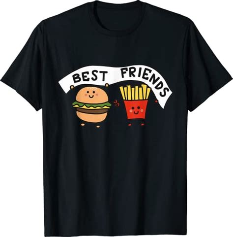 Best Friends Graphic Tees Burger And French Fries Friendship T Shirt