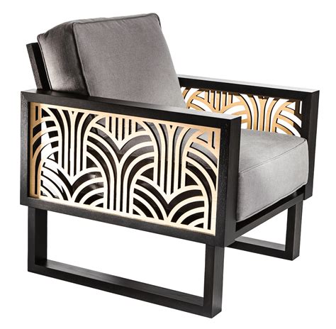 An Art Deco Lounge Chair Gray Twist Modern