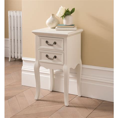 Etienne White Antique French Style Bedside Table White Bedside Table