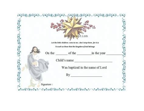 The certificate is usually signed by the presiding minister. Baptism Certificate Template 01 | Certificate templates, Templates printable free, Catholic baptism