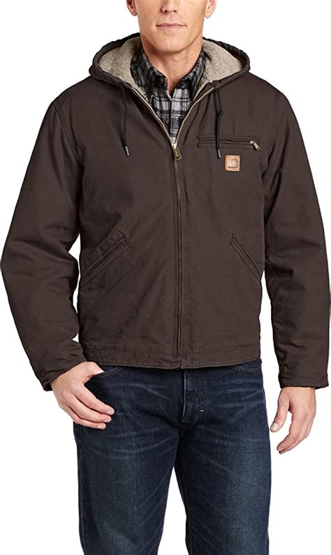 jp carhartt men s sherpa lined sandstone sierra jacket j141 us size clothing