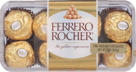 Ferrero Rocher Fine Hazelnut Chocolates 16 Count T Box 7 Oz Kroger