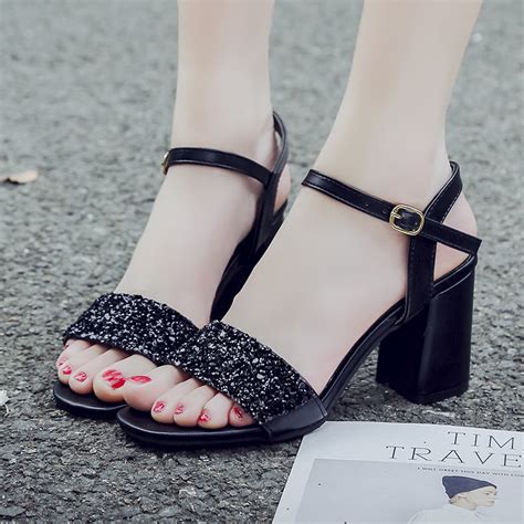 Free Shipping Fashion Glitter Sandals Summer High Heeled Ankle Strap Sandals Sexy Lady Open Toe