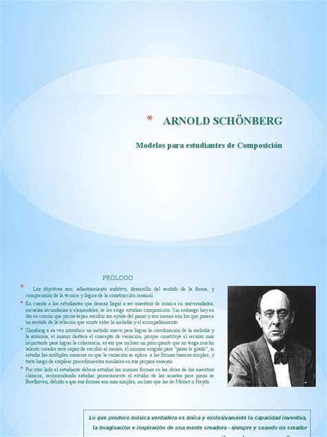 Arnold SchÖnberg Modelo Para Estudiantes De Composición Pdf Acorde