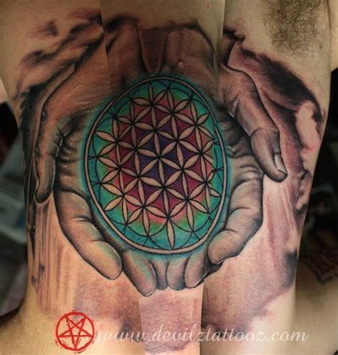 Hands Of God Circle Of Life Tattoo Hand Tattoos Tattoos Hand Tattoo