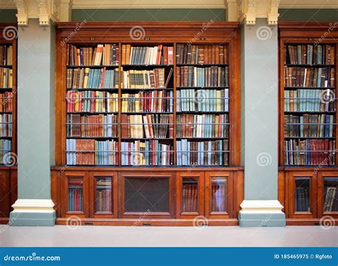 Books On Shelves In An Old Library Editorial Image Image Of Studying