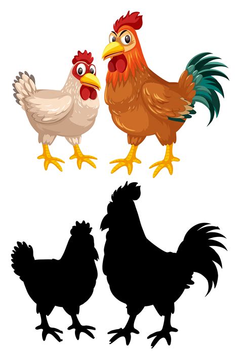 Chicken Hen Rooster Character 605224 Vector Art At Vecteezy