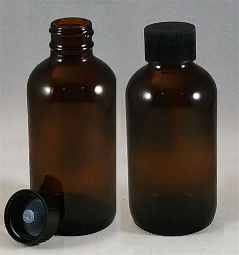 4 Oz Amber Boston Round Glass Bottles W Caps Droppers Phenolic Mult