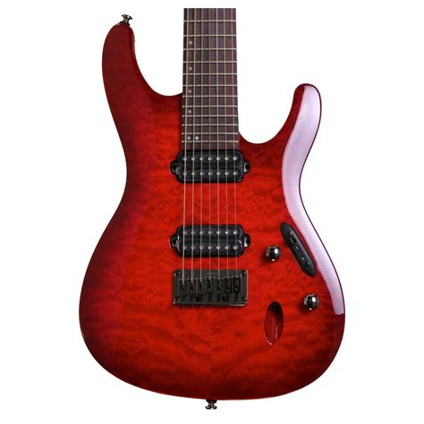 Disc Ibanez S7521qm Electric Guitar Transparent Red Burst At Gear4music