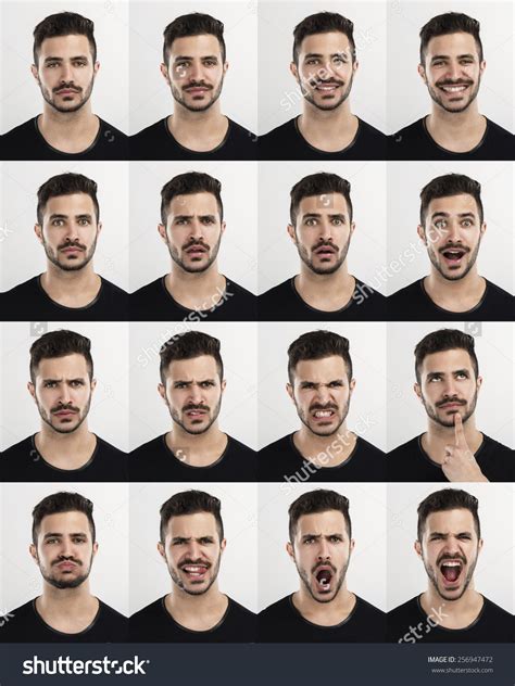 Composite Of Multiple Portraits Of The Same Man In Different