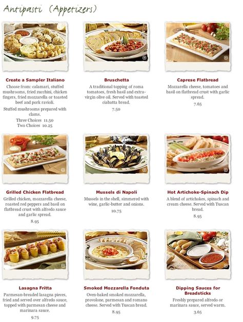 Olive Garden Menu With Prices And Pictures Pharmakon Dergi