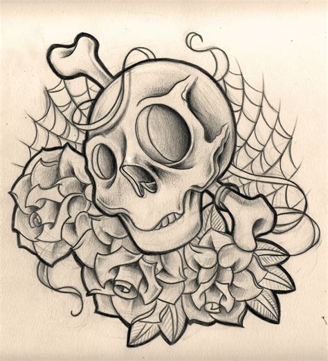 Skull And Roses By Willemxsm On Deviantart Skull Tattoo Design Skulls Drawing Skull Tattoo