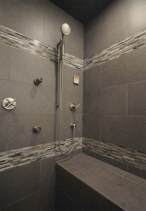 Browse a wide selection of decorative tile designs for sale, including mexican tile art, bullnose tile and pencil liner tile in a variety of styles. Double borders in the master bath tile shower | Gray ...