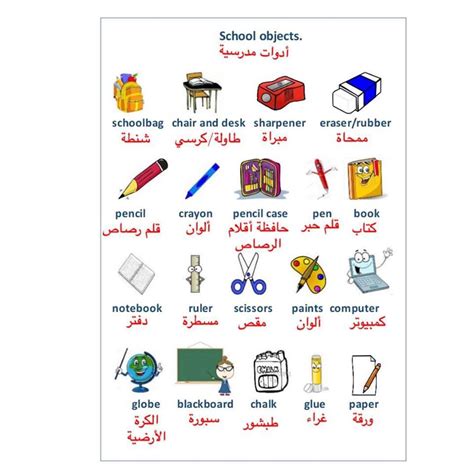 Its plural is pluralia tantum). ‫الأدوات المدرسية School Objects... - English Aysha لتدريس ...