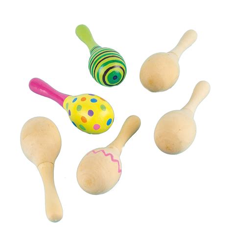 Real Wood Maracas 11cm For Children To Paint And Decorate Pack Of 4