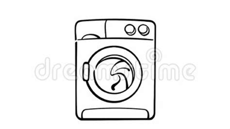 Tekening Van Wasmachine Op Wit Stock Video Video 42372555