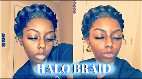 How To Halo Braid Tutorial On Natural Hair Youtube
