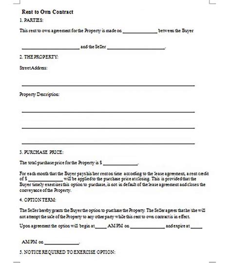 This lease contract represents the entire agreement between the lessor and the lessee and supersedes all prior negotiations, representations or agreements, either oral or written. Rent to Own Contract Templates - Quick Learning and Making