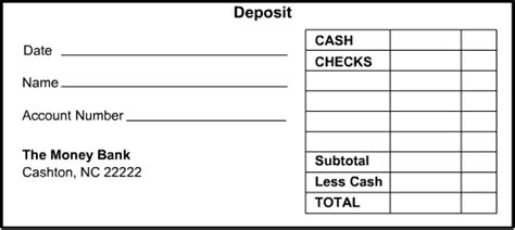 4 Deposit Slip Templates Word Excel Formats