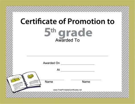 5th Grade Graduation Certificate Template 2 Templates Example