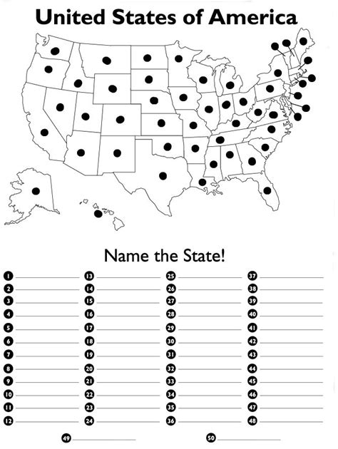 Quiz Worksheet About States 14 Best Images Of States And Capitals