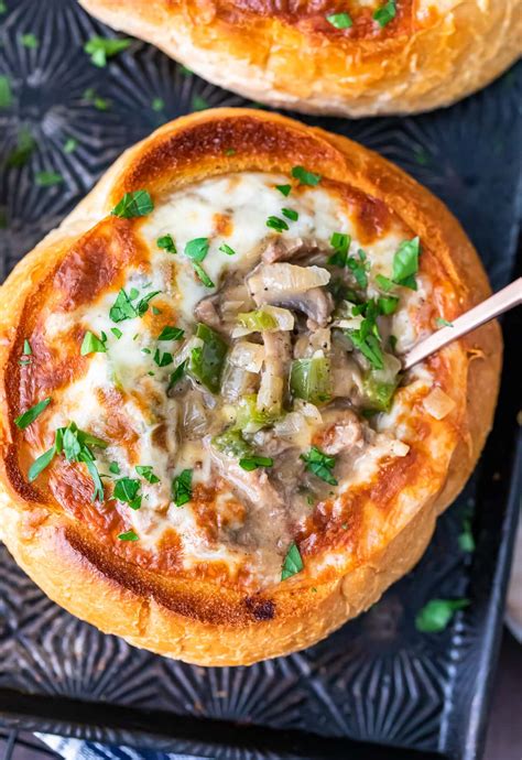I've made philly cheesesteak sloppy joes before, and let me tell. Philly Cheese Steak Soup in a Bread Bowl - The Cookie ...