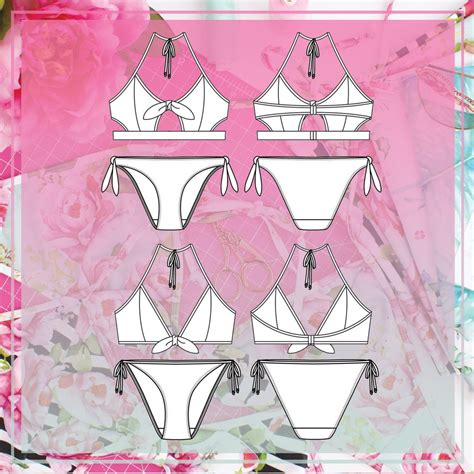 Summer Bikini Swimwear Sewing Pattern Pdf Instant Download Etsy