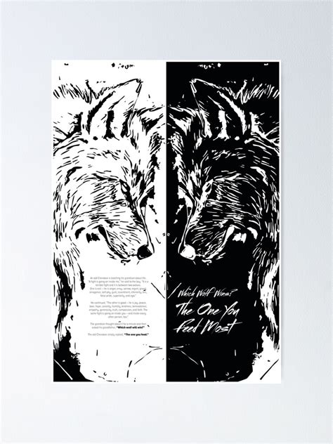"2 Wolf Cherokee Legend Two Wolves With Story" Poster for Sale by