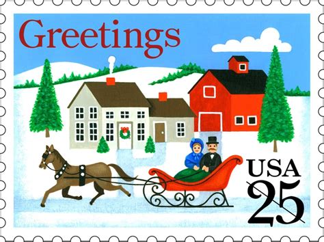 Pin By Us Postal Service On Usps Winter Holidays Christmas Stamps