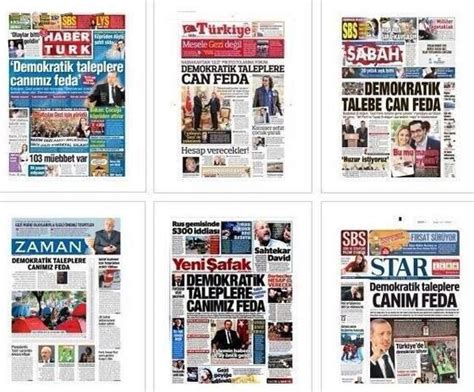 European news as it unfolds. Six Newspapers with identical headlines today : Turkey