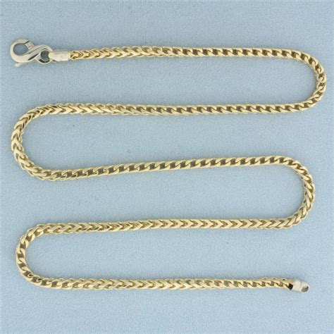 Italian 20 Inch Foxtail Link Chain Necklace In 14k Yellow Gold