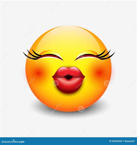 Émoticône De Baiser Mignonne Emoji Smiley Dirigez Lillustration