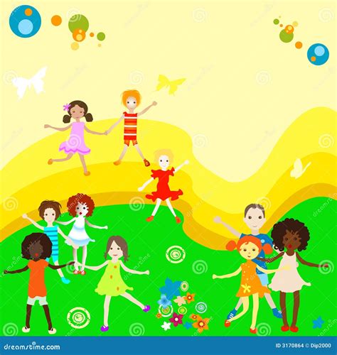 Group Of Kids Playing Stock Vector Illustration Of Kids 3170864