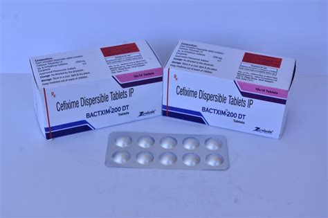 Cefixime 200mg Dispersible Tablet, 10x10 Alu-alu Pack, Rs 1071 /box