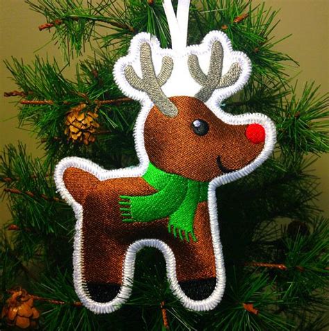 Reindeer Holiday Ornament Christmas Tree Stuffed Decoration Etsy