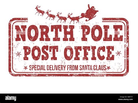 North Pole Post Office Grunge Rubber Stamp On White Background Vector