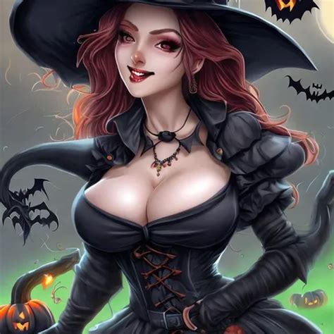 Busty Witch Halloween Openart