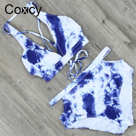 Coxcy Sexy Vintage Printed Bikinis Set Women Bikini Two Pieces Push Up