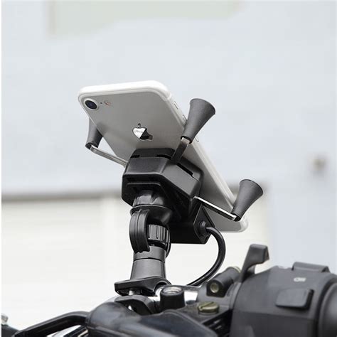 Chargeable Universal Metal Motorcycle Phone Holder Rearview Mirror