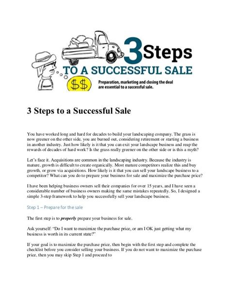 10 Steps To A Sale