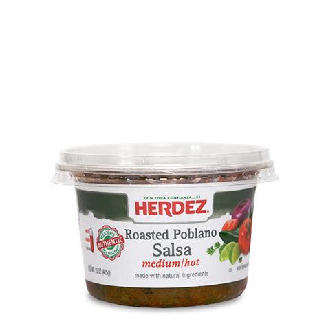 In the bowl of a food processor, pulse the cilantro with the lime juice until fine. Salsa Roasted Poblano Medium/Hot | Refrigerated Salsa ...